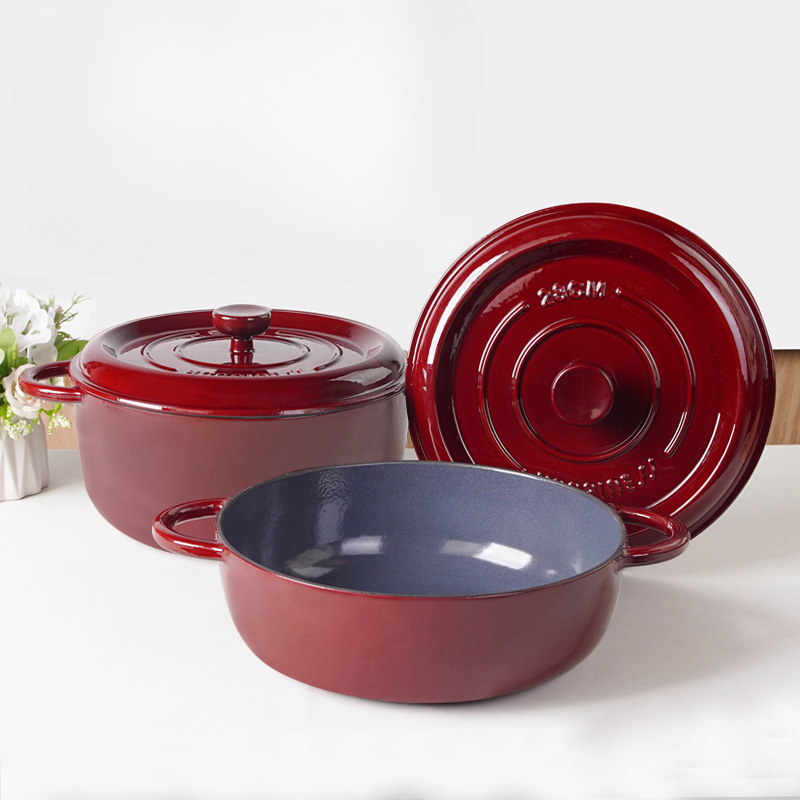 Dutch Oven Enamel - Large Capacity Non-stick Enamel Cast Iron