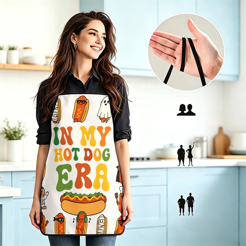Home Cooking For Dogs - 1PC【Apron】2DFlat effect，Fun retro-style hot dog cartoon