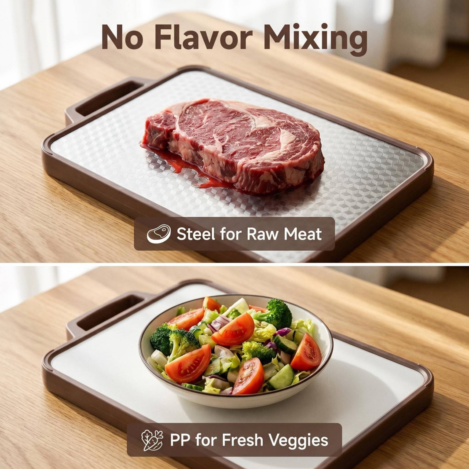 Home Cooking Kitchen - Double-Sided Cutting Board Stainless Steel Double-Sided