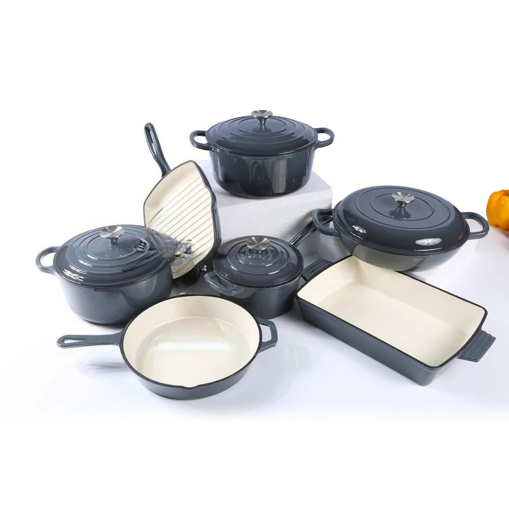 Dutch Oven Enamel - Enamel cast iron cookware set Color