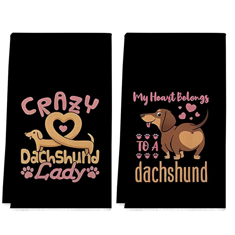 Home Cooking For Dogs - 2Pcs, Valentine's Day Black Background Dog-Themed