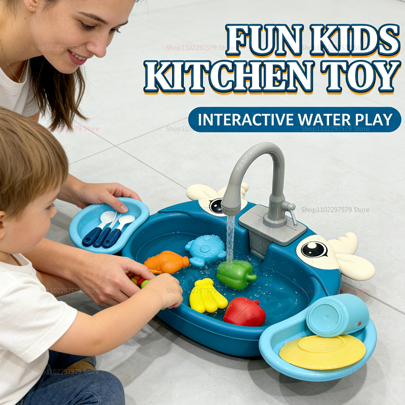 Home Cooking On - Kids Play Kitchen Set with Simulated