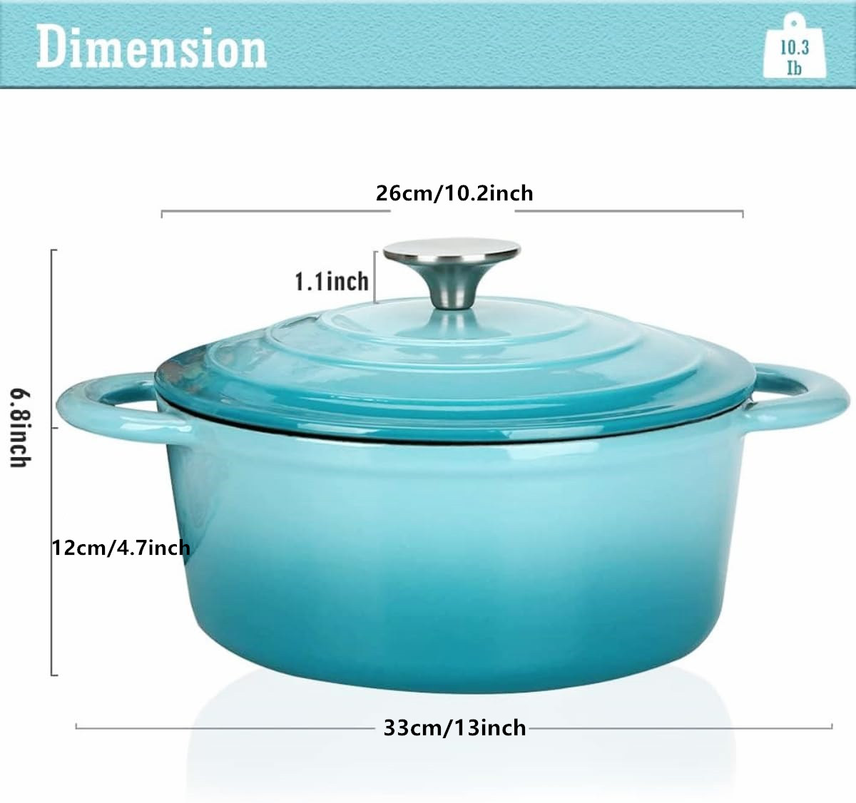 26cm Enameled Cast Iron Dutch  - Dutch Oven Enamel ulasan dan harga