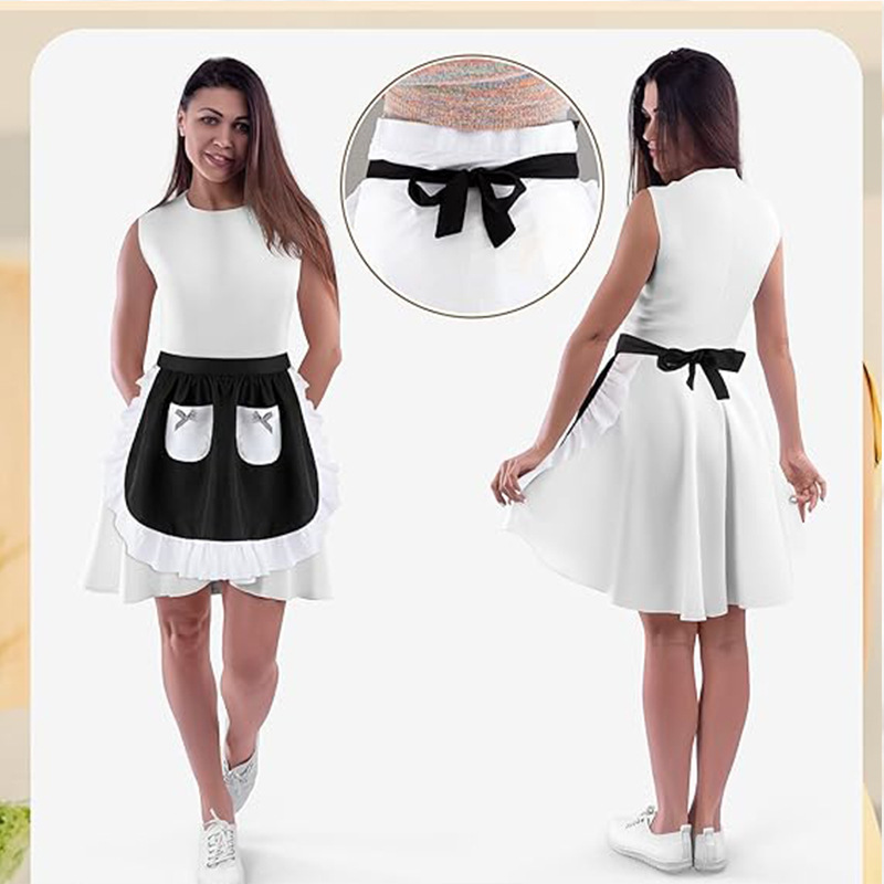 Elegant Lace Short Apron With  - Home Cooking Kitchen ulasan dan harga