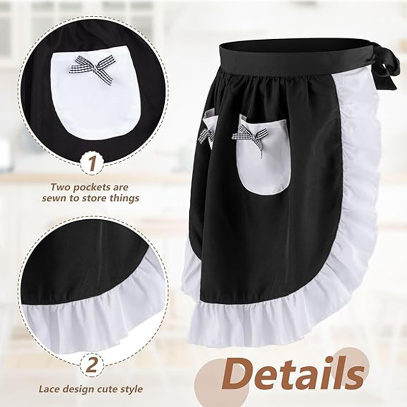 Elegant Lace Short Apron With  - Home Cooking Kitchen ulasan dan harga