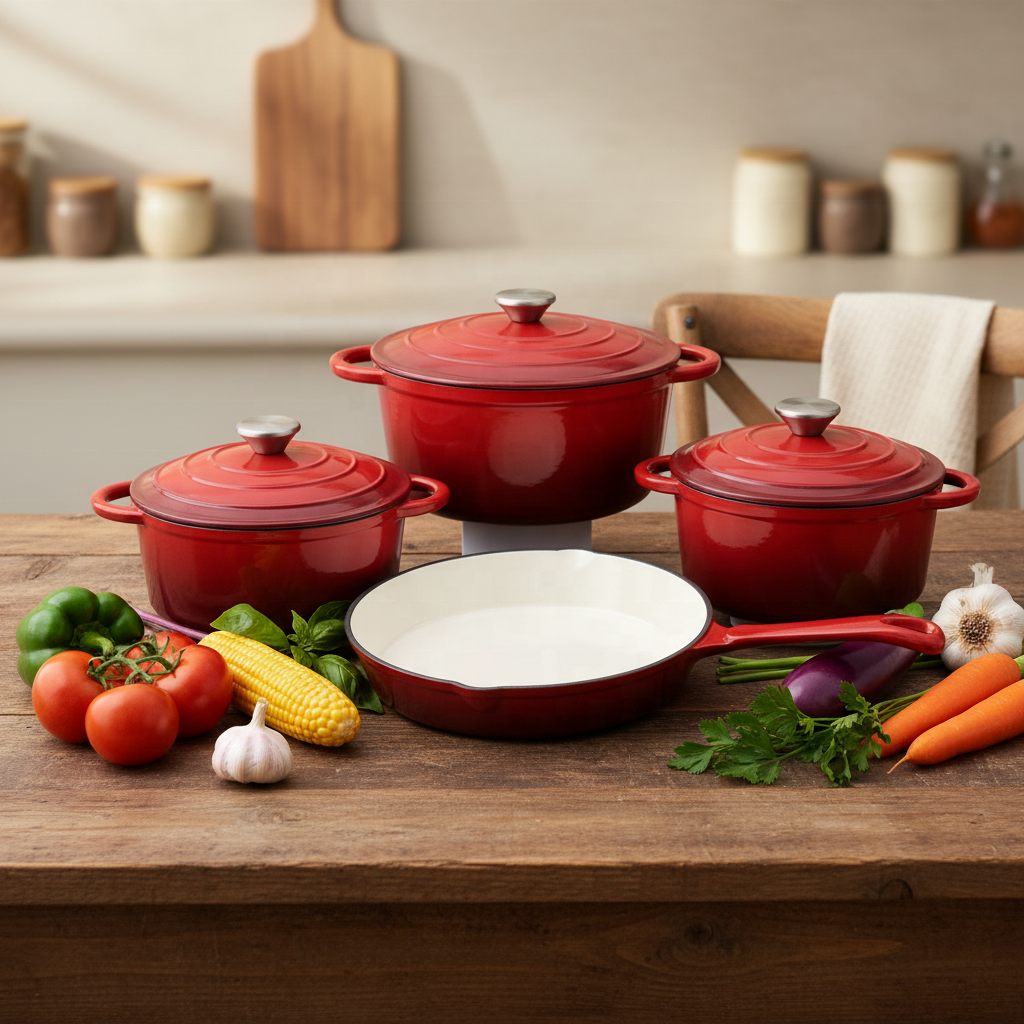 7-piece Modern Durable Enamel  - Dutch Oven Enamel ulasan dan harga