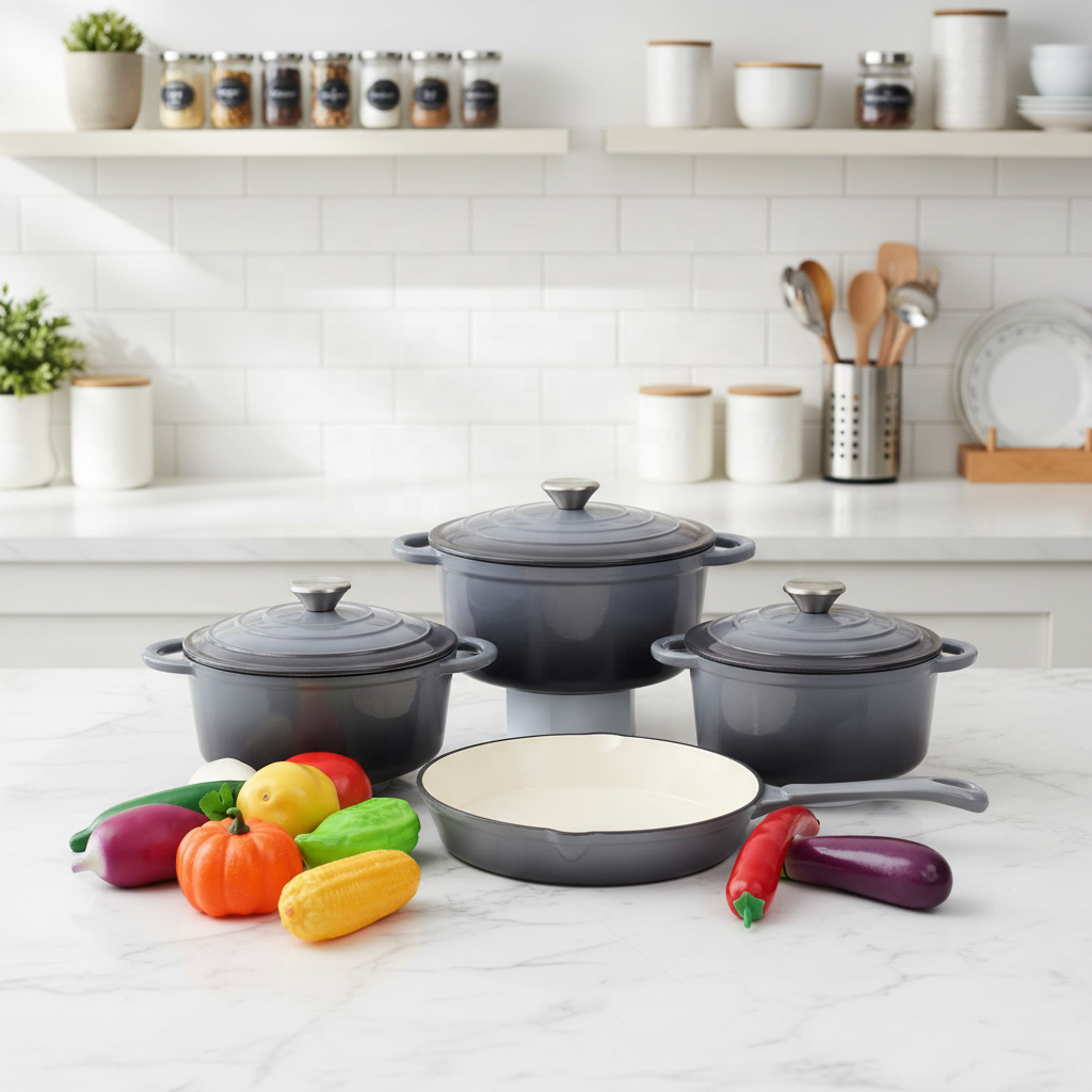 7-piece Modern Durable Enamel  - Dutch Oven Enamel ulasan dan harga