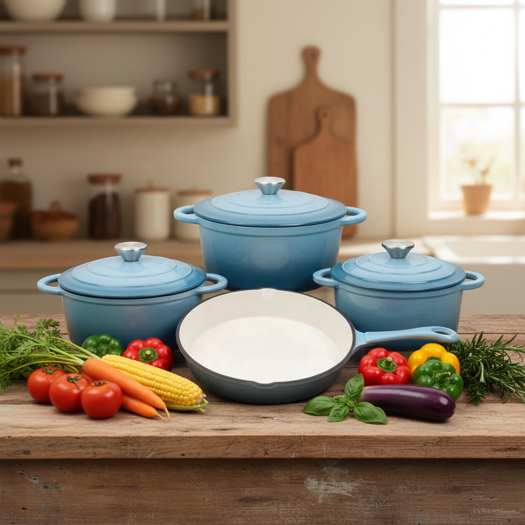 7-piece Modern Durable Enamel  - Dutch Oven Enamel ulasan dan harga