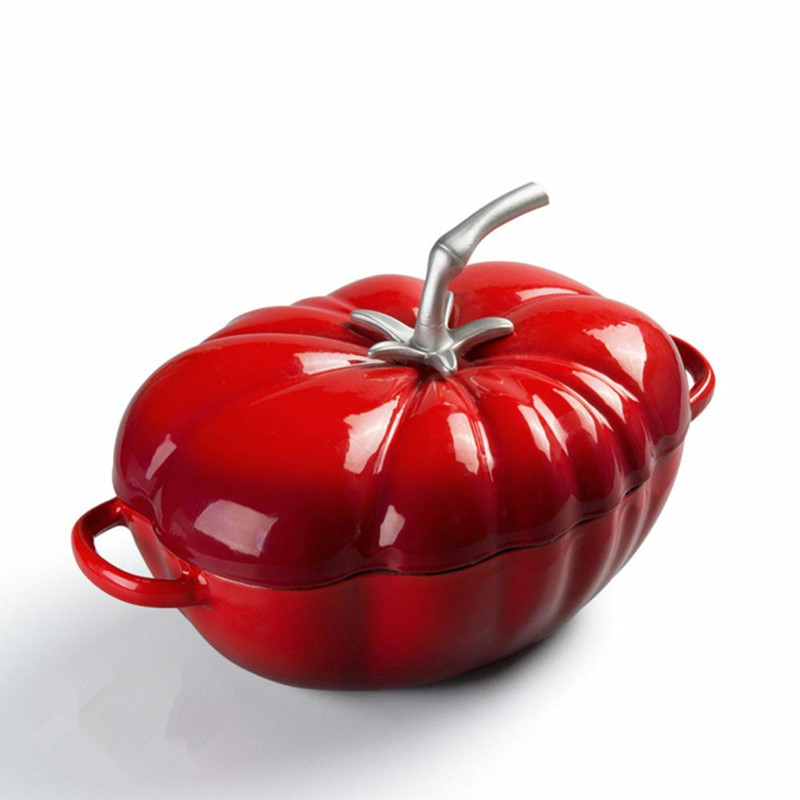 25cm Tomato Enameled Cast Iron - Dutch Oven Enamel ulasan dan harga