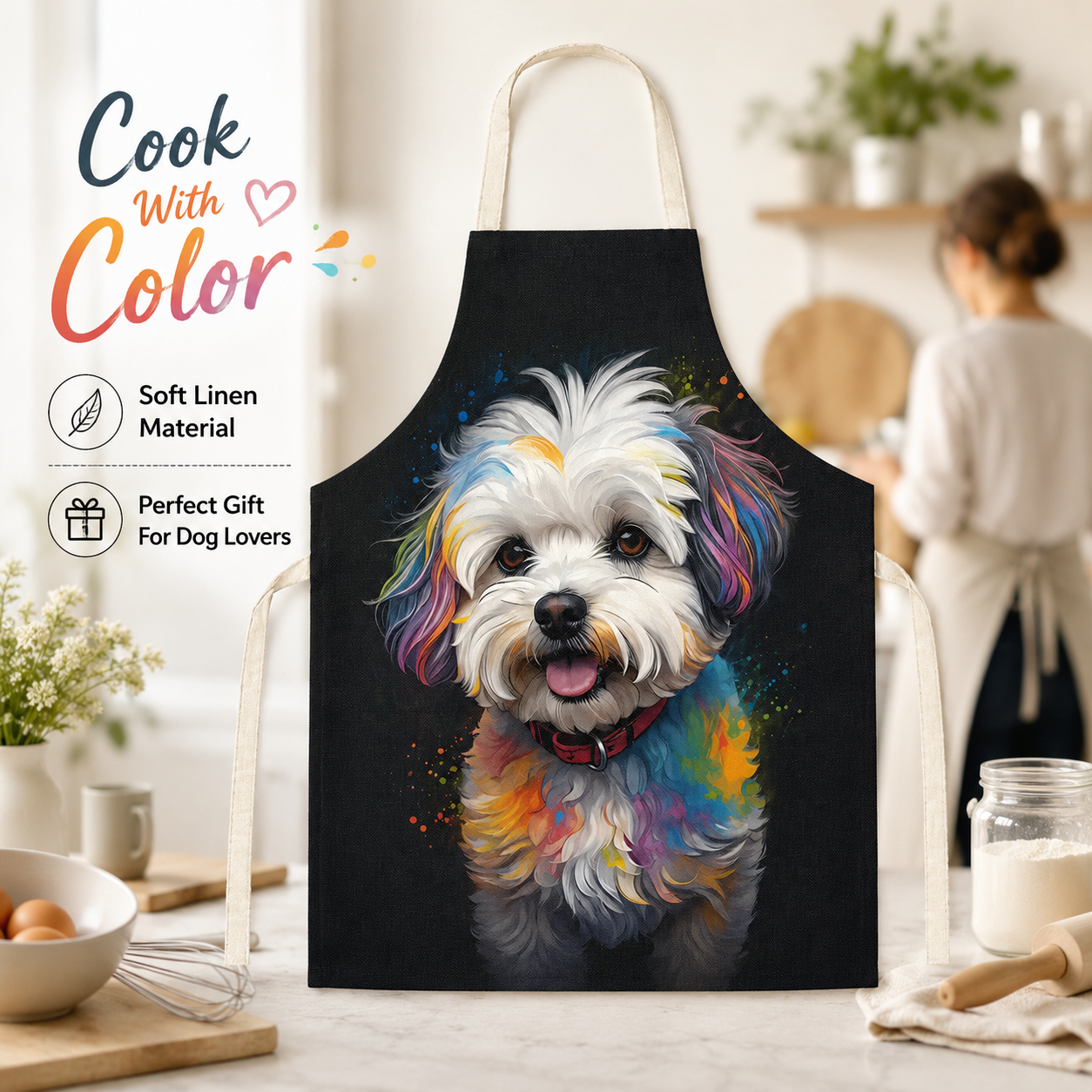Artistic Dog Portrait Linen Sl - Home Cooking For Dogs ulasan dan harga