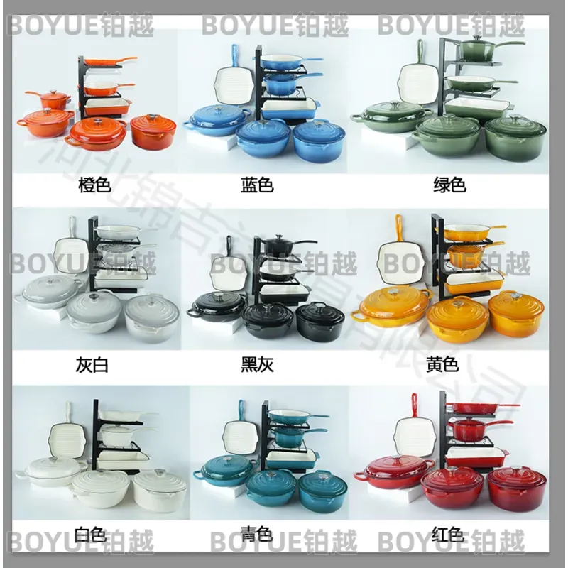 7 Piece Cast Iron Enamel Cookw - Dutch Oven Enamel ulasan dan harga