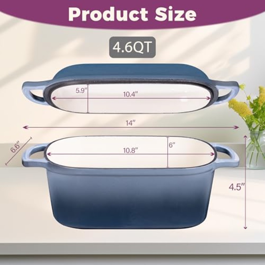 4.6-Quart Oval Dutch Oven for  - Dutch Oven Enamel ulasan dan harga