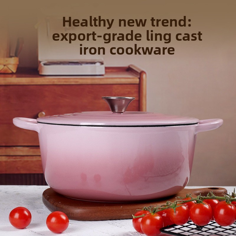 22/24/26/28cm Gradation Pink C - Dutch Oven Enamel ulasan dan harga
